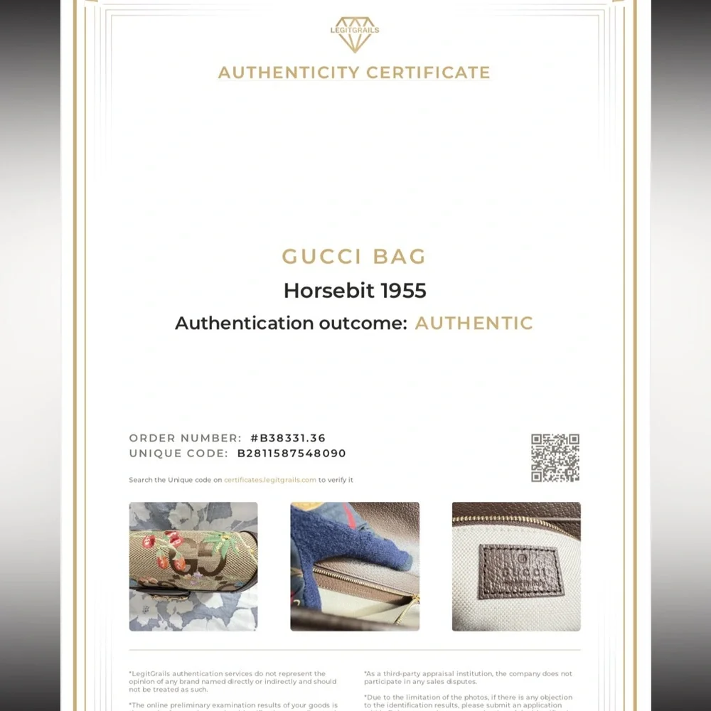 GUCCI Jumbo GG Floral Embroidered 1955 Authentic Horsebit Shoulder Bag - Picture 3 of 10